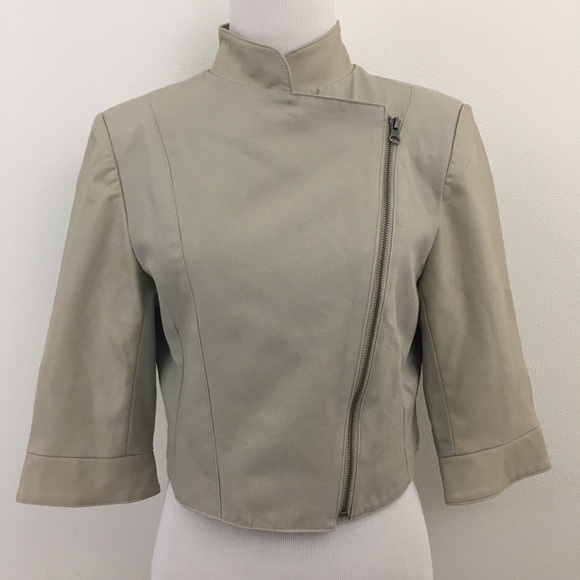 Moto Style Cropped Jacket 3/4 Sleeve - Picture 4 of 11